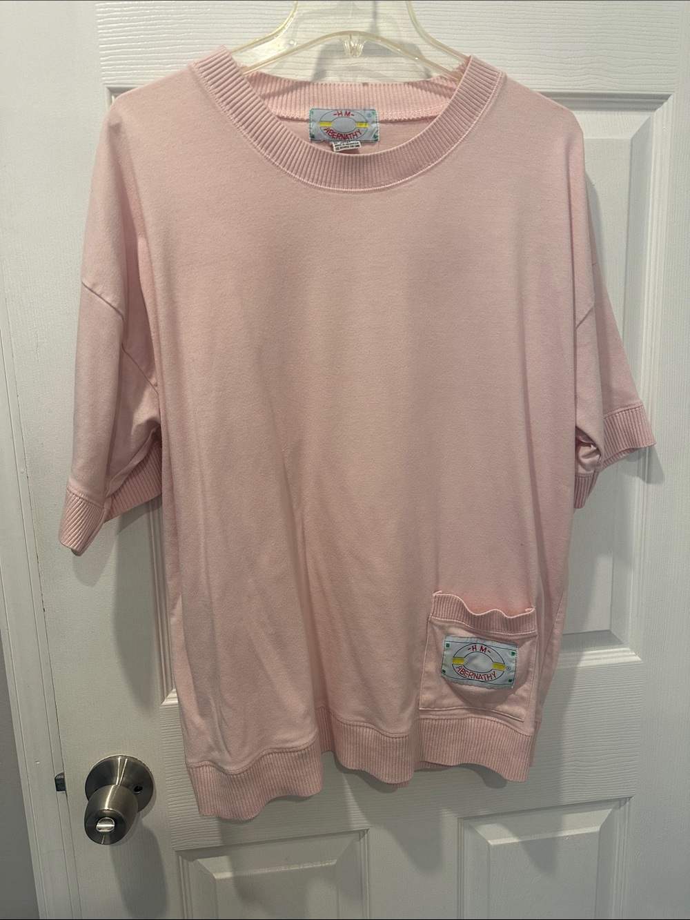 Pink Short-Sleeve HM Abernathy Vintage 80’s Short Sleeve sweater/Skirt SET